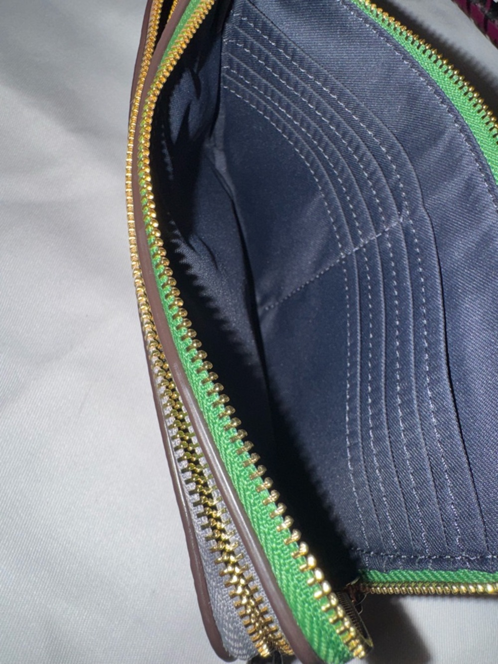Coach Double Zip Wristlet Green Gray - Picture 4 of 8